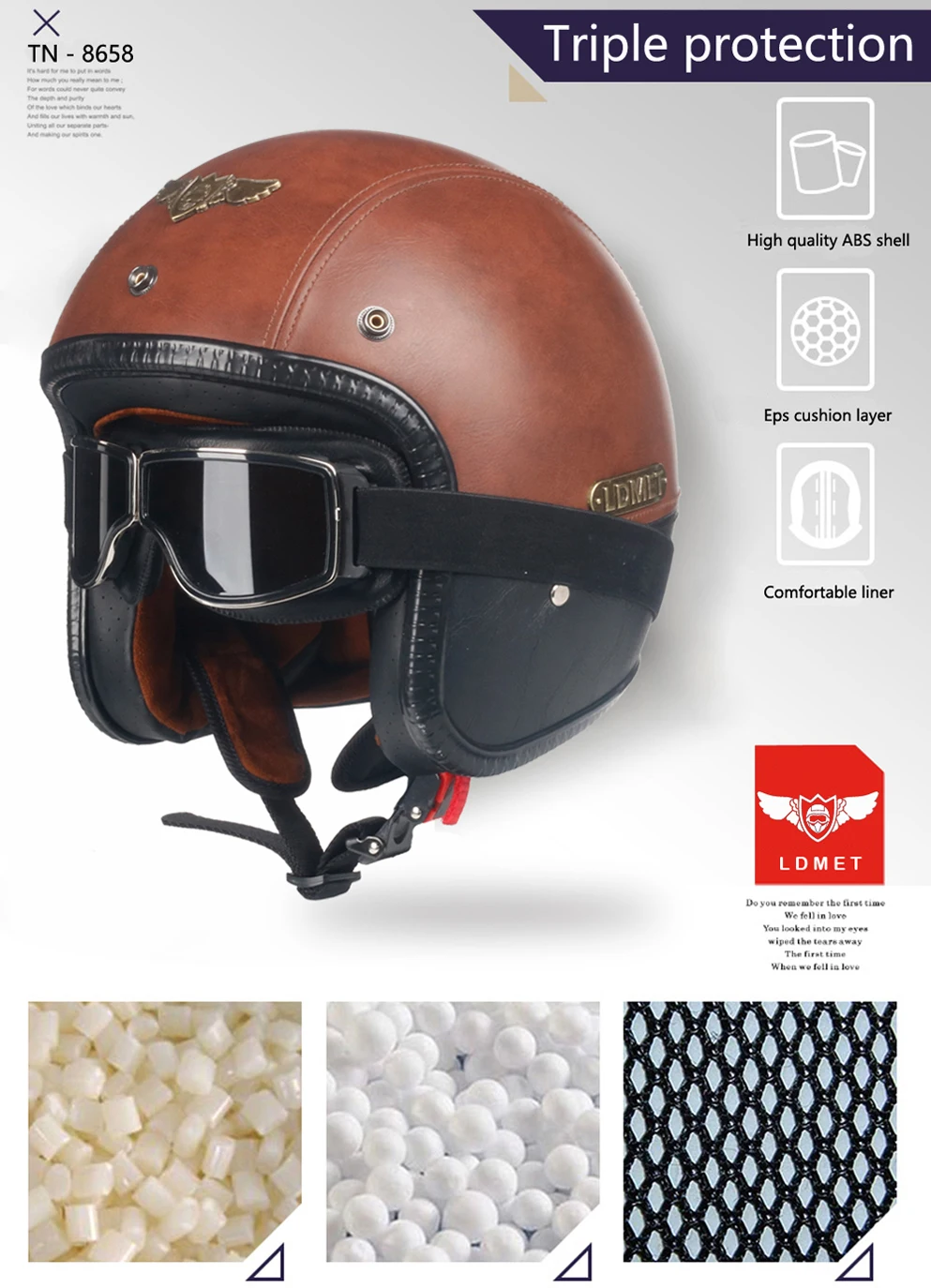Открытый шлем Кафе racer Кожа PU moto rcycle Ретро 3/4 открытый шлем kask jet casco de moto pilot