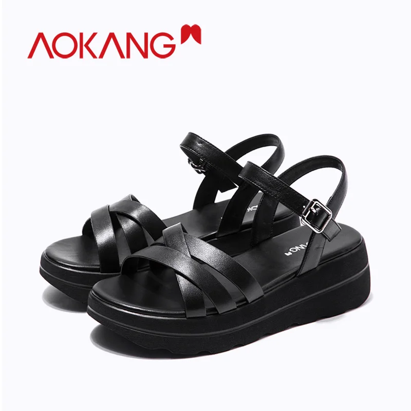 Женские босоножки на платформе AOKANG повседневные резиновой подошве с ремешком