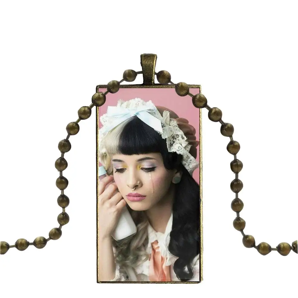 Melanie Martinez Crybaby для женщин ювелирные изделия стеклянная подвеска ожерелье ручной работы половина кулон прямоугольное ожерелье