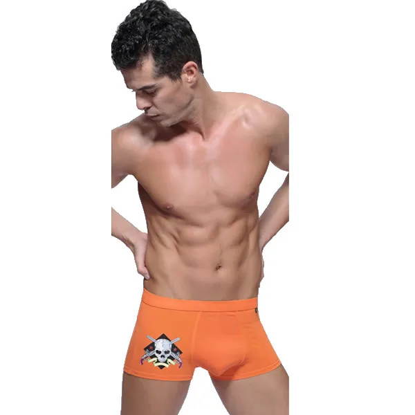 Free Shipping Modal Middle Waist Men Boxer breathable printed Cartoon more colors for choice Size 10PCs/Lot Sold By Lot | Мужская одежда