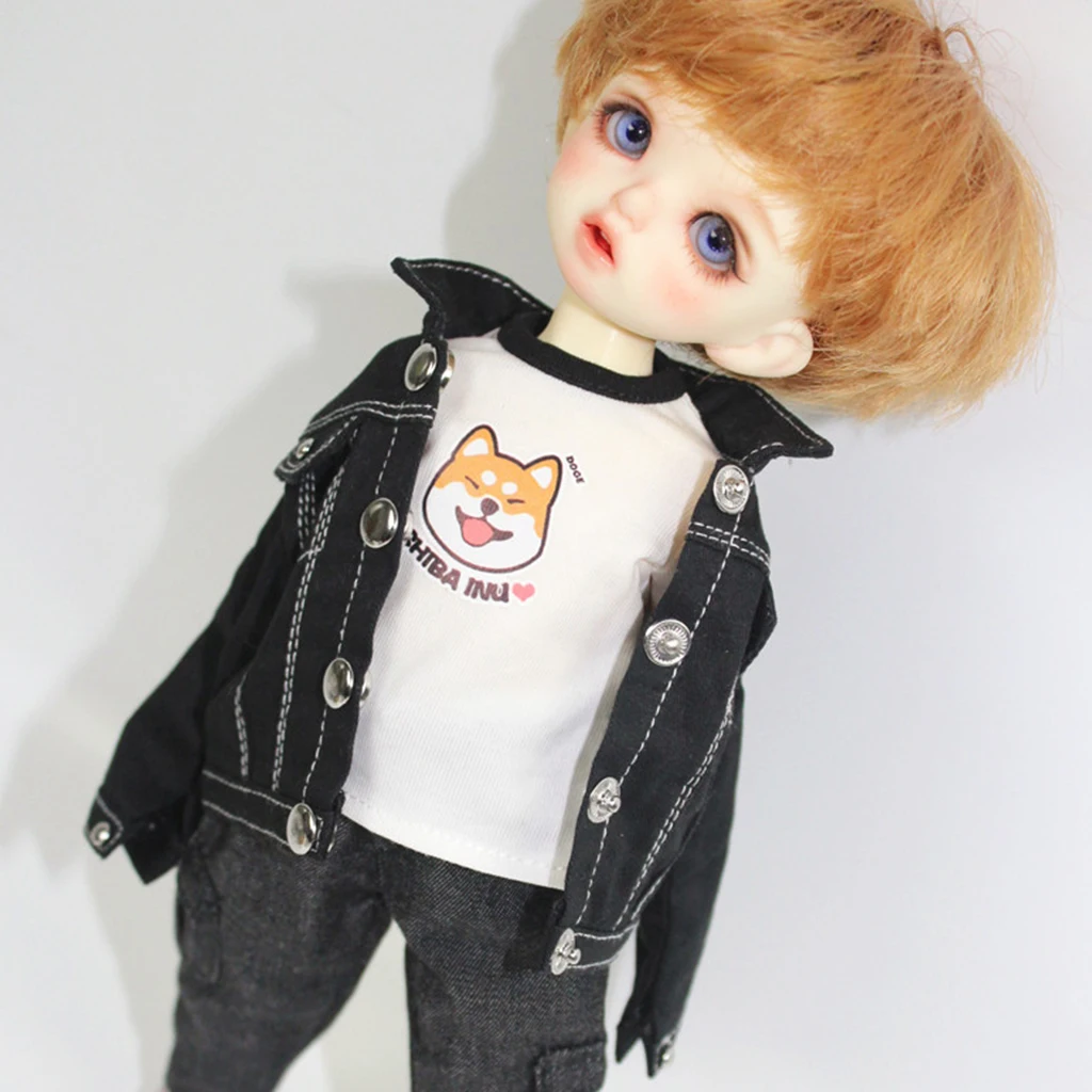 Повседневное джинсовое пальто с длинными рукавами ручной работы для 1/6 BJD AOD YOSD DD Dollfie, однотонная одежда черного цвета