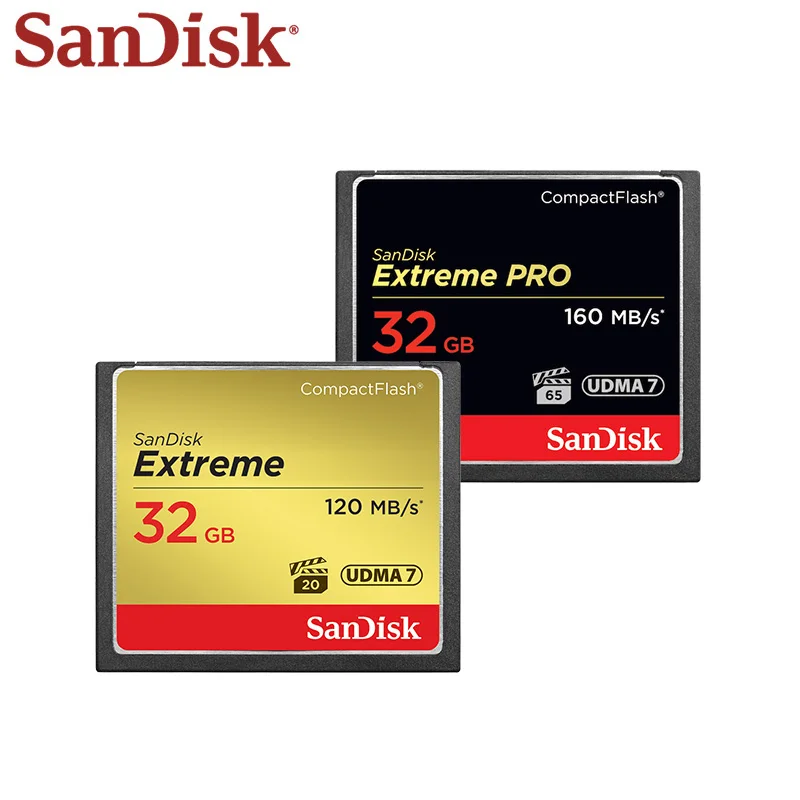 100% оригинальная карта памяти SanDisk 64 Гб высокоскоростная Компактная флеш Extreme CF 32