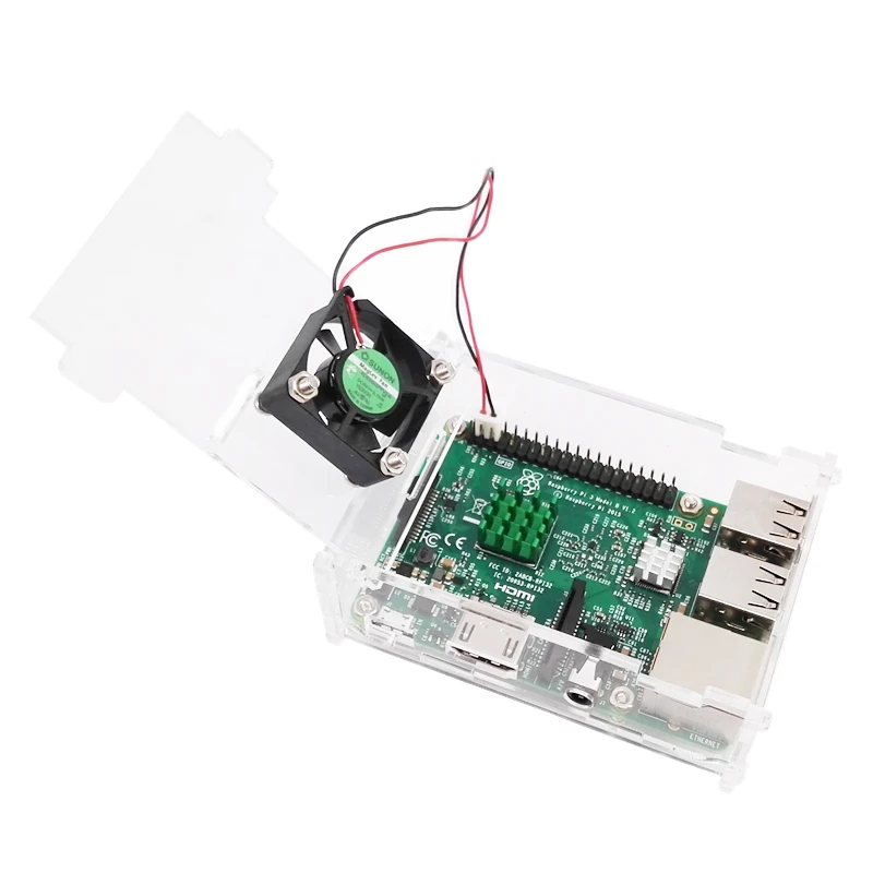Чехол Raspberry PI raspberry pi B + Корпус с маленьким вентилятором фиксированным винтом