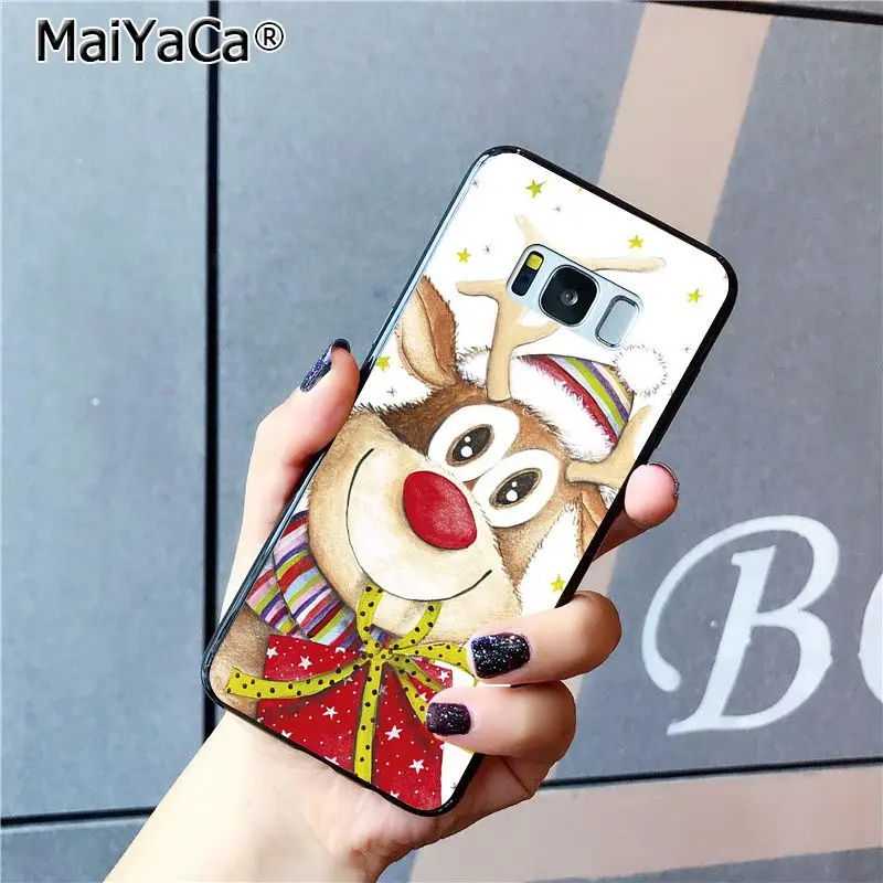 MaiYaCa новый год Рождество олень Санта чехол для телефона Samsung Galaxy S20 S9 plus S7 edge S6 S10Plus