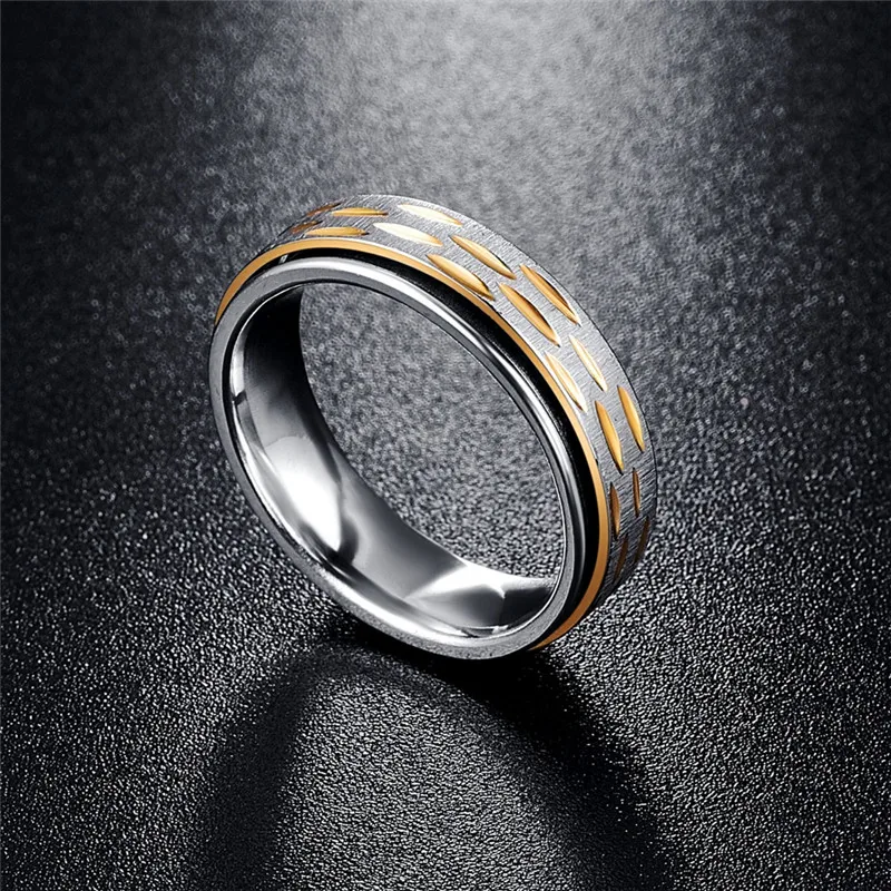 2017 золотые мужские кольца из нержавеющей стали обручальные для мужчин модные