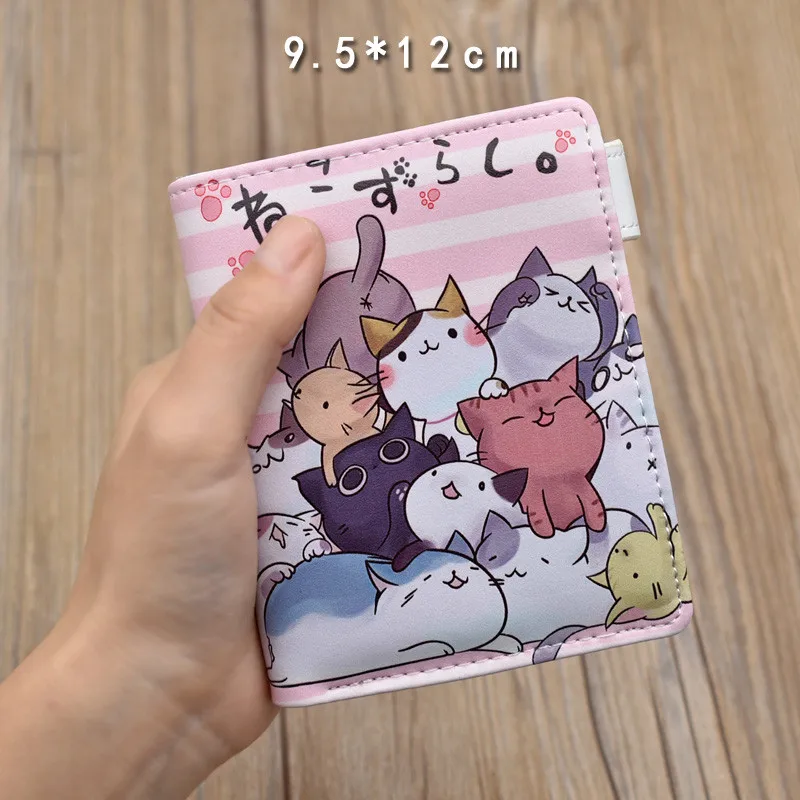 Студенческий кошелек Neko Atsume из искусственной кожи с аниме игрой милый короткий