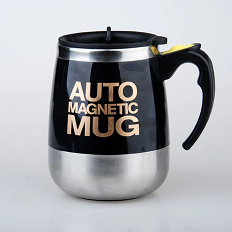 400ML Magnetized Кружка с одной кнопкой, электрические приборы для перемешивания, чашка для кофе, молока, помешивания, чашка для ленивого человека, Специальная нержавеющая сталь, чашка для смешивания сока, многоцелевая - Цвет: 400ML Magnetized