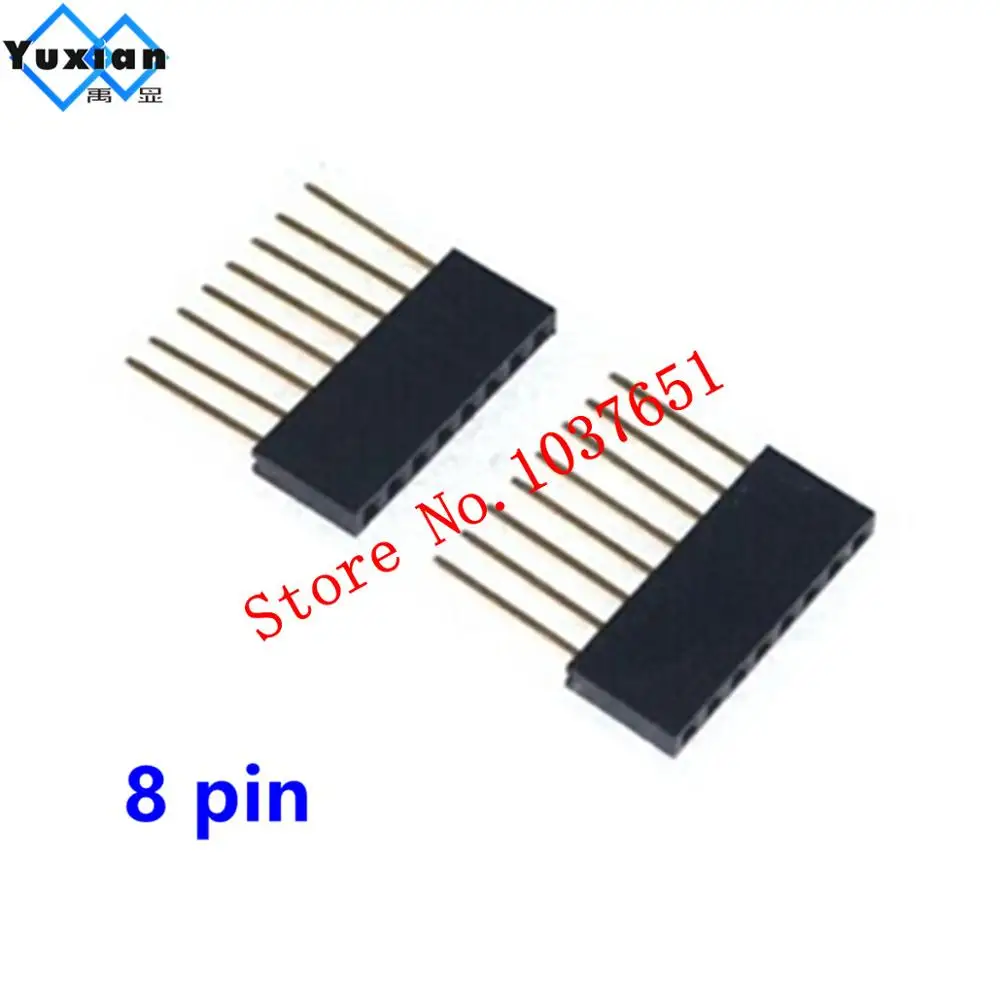 

10pcs/lot 8Pin 2.54mm Stackable Long Legs Femal Header For Arduino Shield