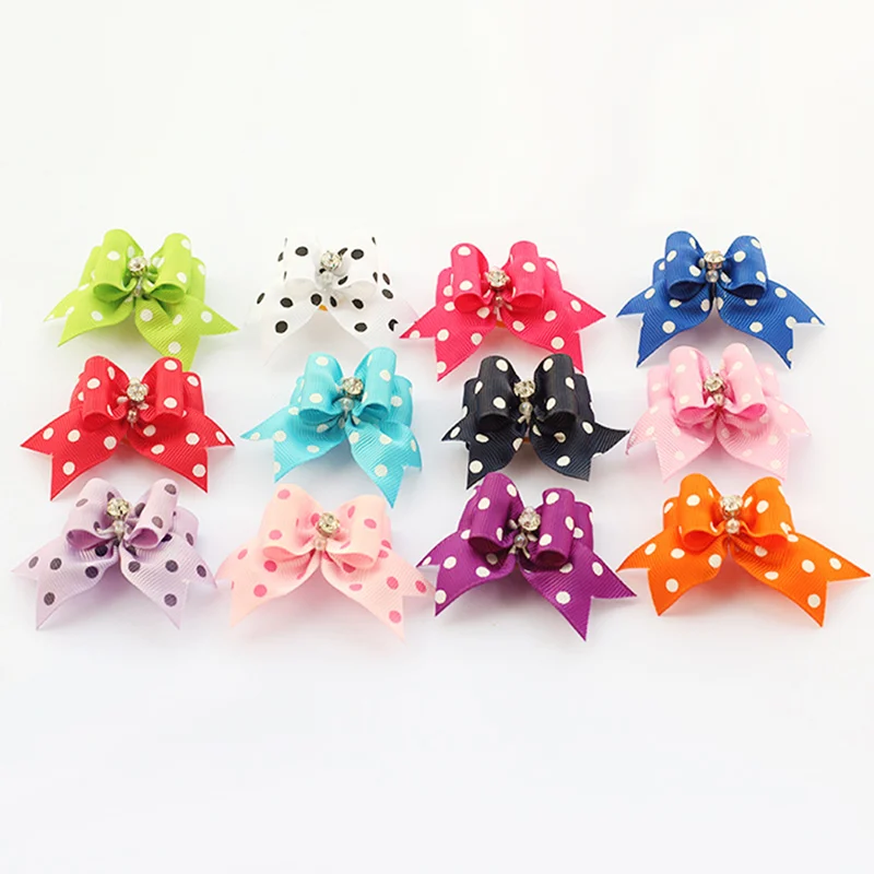 Магазин Armi аксессуары ручной работы для собак милая лента в горошек бант волос