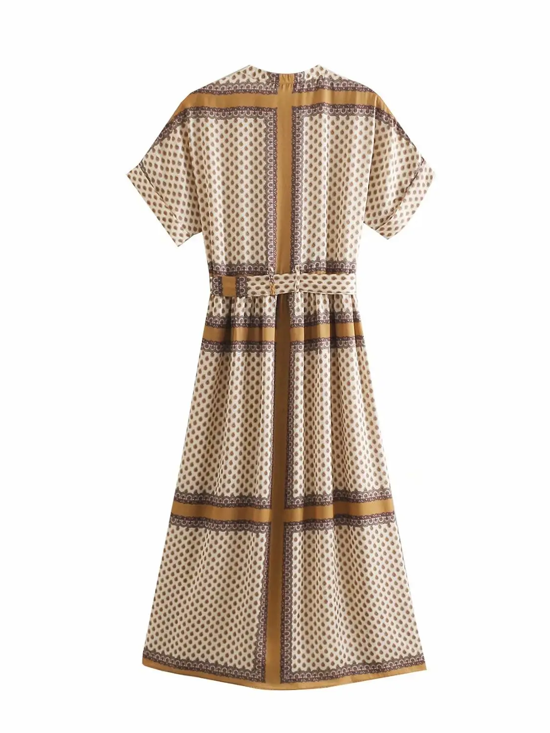 ZTK женское платье с принтом длиной до щиколотки цепочкой саше рисунком женская