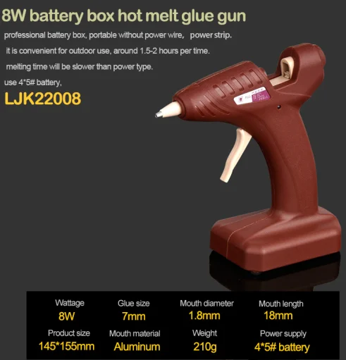 8W battery style Клеевой пистолет 8 Вт/20 Вт/60 Вт/100 Вт/150 Вт Профессиональный высокотемпературный термоклеевой пистолет ремонтный термопистолет пневматический DIY инструменты Горячий клеевой пистолет - Цвет: 8W battery style