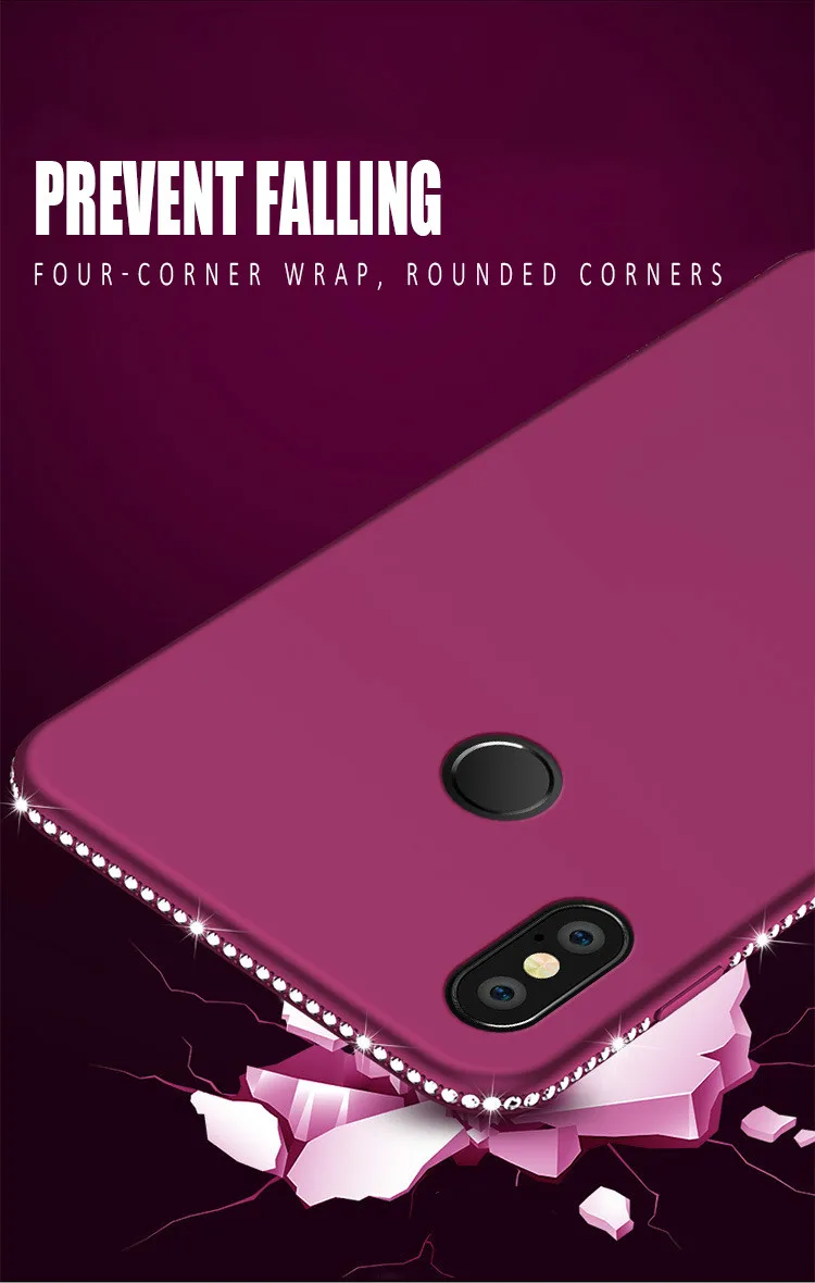 Алмазный силиконовый чехол-кольцо для Xiao mi A1 A2 Lite Pocophone F1 Red mi Note 4 4A 4X6 Pro 6A S2 5 Plus 5A Prime4 Max 3 mi 8 SE
