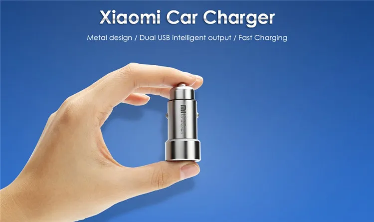 Xiaomi Mi автомобиля Зарядное устройство с двумя портами USB макс. 5 В/3.5A металлический Стиль