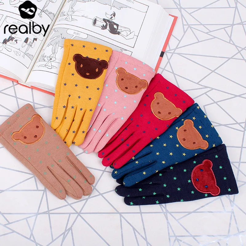 Realby детей Зимние перчатки теплые руки Полные Пальцы Ганц анфан Пасечник детские