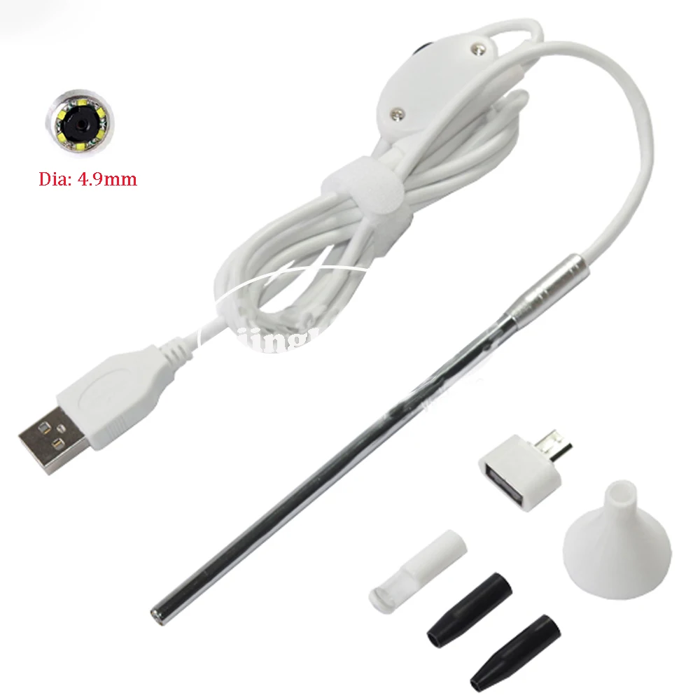 USB отоскоп ушной очистки эндоскопа камера 4 9 мм медицинская эндоскопическая с 6