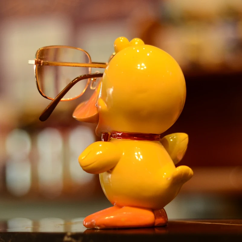 Милая желтая утка очки в виде животных подставка для очков изделия из смолы