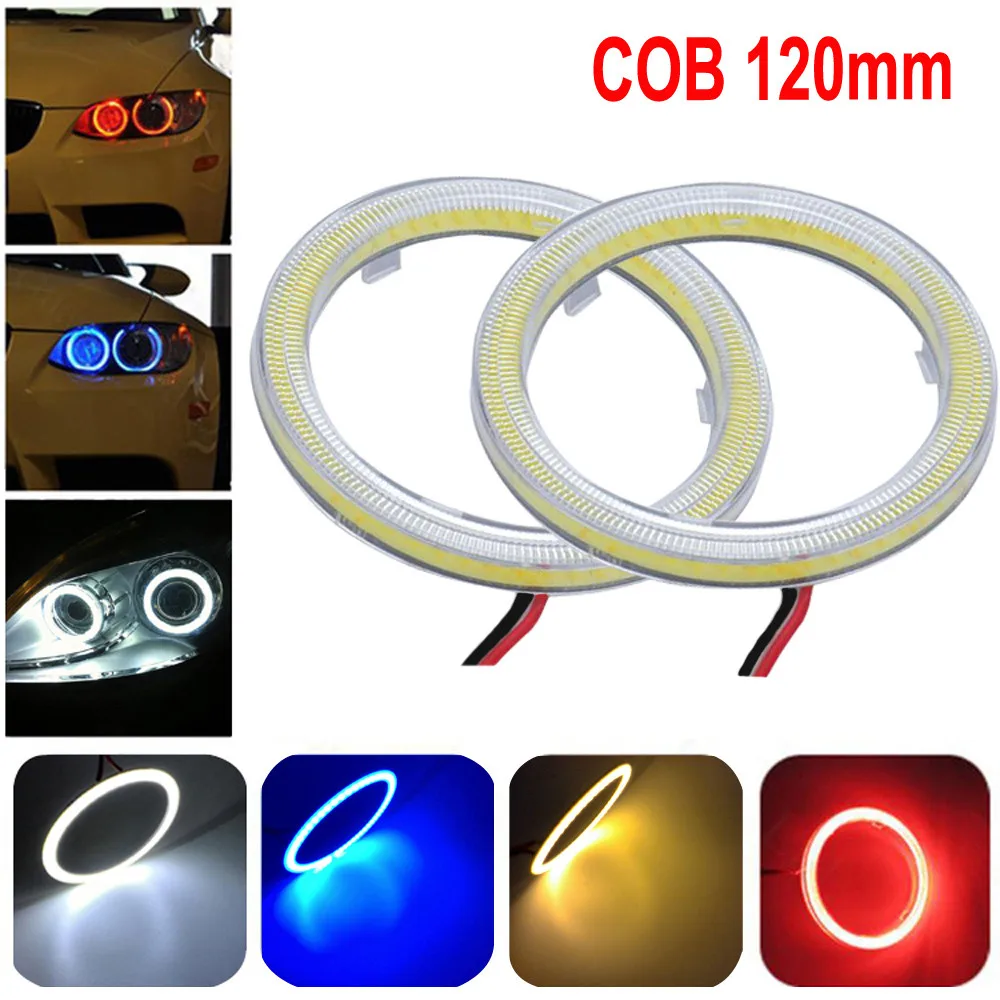 Автомобильные универсальные модифицированные Белые 120 мм 93LED COB ангельские