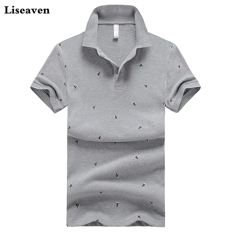 

Liseaven Brand Men's Polo Shirts Cotton Print Polos Short Sleeve Camisas Men Tops Summer Male Polo Shirt