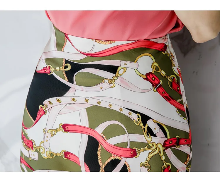 Летний женский комплект 2 шт. пикантные Slash шеи розовая блузка Топы и элегантность