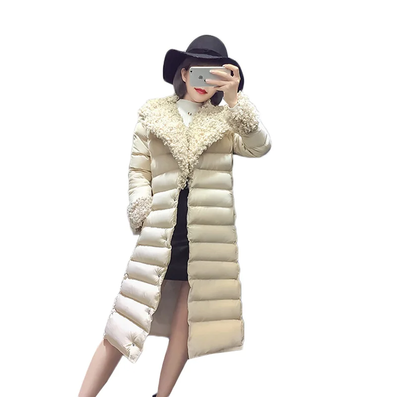 

Женский пуховик, модная зимняя хлопковая куртка, женское длинное приталенное пальто из хлопка, Корейская версия, женское хлопковое пальто