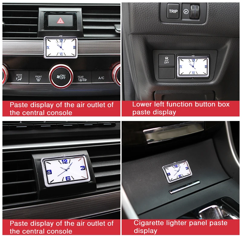 Car Quartz Watch Automobiles Interior Stick-On Auto Clock High Grade Vehicle Dashboard Time Display Accessories | Автомобили и