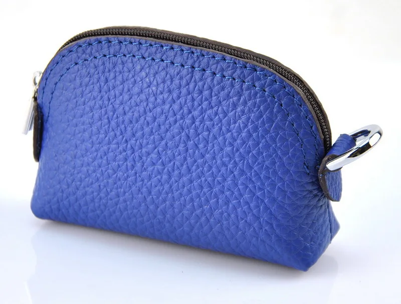 Blue Для женщин из натуральной кожи кошелек для монет кошелек сумка чехол на молнии Мода Деньги милый стильный аксессуар леди Повседневное - Цвет: Blue