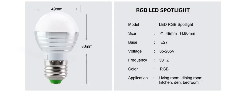 Светодиодный RGB лампа E27 E14 GU10 85-265V MR16 12V светодиодный сменный RGB светильник 3 Вт 5 Вт 7 Вт волшебный праздничный светильник ing+ пульт дистанционного управления
