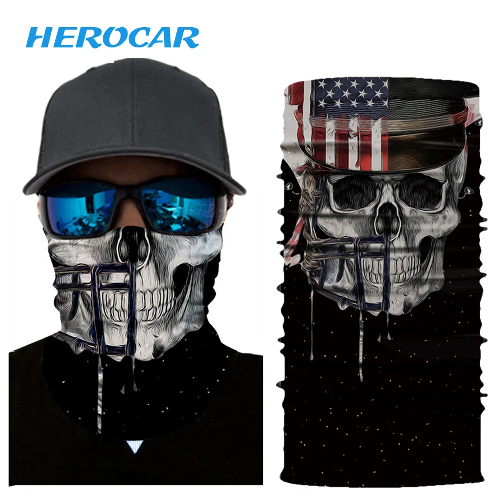 HEROBIKER Балаклава мотоциклетная маска байкер для лица череп Маскарад мото шарф