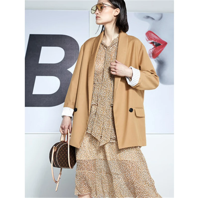 

2020 Women Suit New Classic Office Lady Suit Coats Gray Long Sleeve Fashion Single Button Casual Loose Blazers Outerwears Black