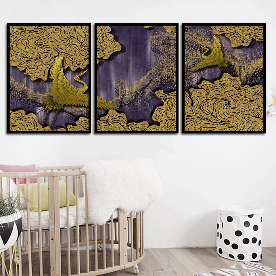 Летающий кран постеры и художественная печать на холсте картина Золотое облако