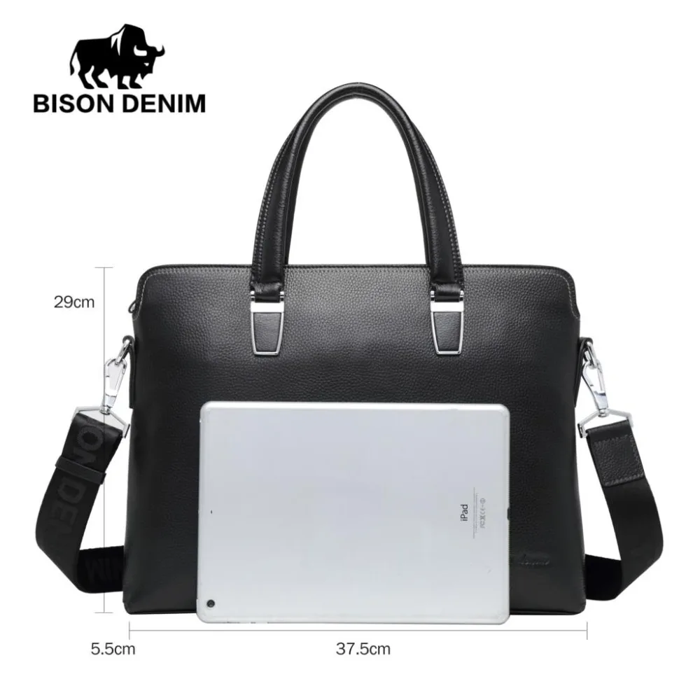 BISON джинсовая брендовая сумка мужские сумки на плечо из натуральной кожи мужской