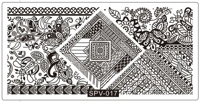 Новые 1 шт изображения пластины SPV01-30 XL Большие полные цветы шаблон для стемпинга для нейл-арта, 1 шт изображения штамп пластины ногтей штамповки пластины(30 - Цвет: 17