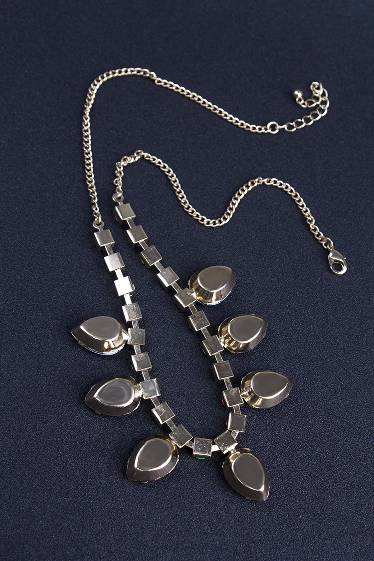 Модные ожерелья с кристаллами цветной цветок со стразами и драгоценными камнями