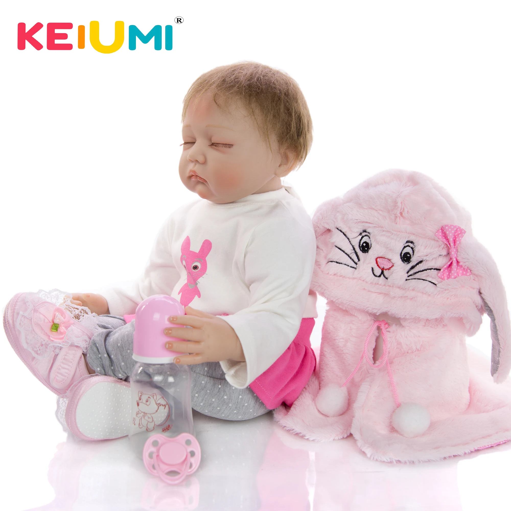 KEIUMI Новое поступление Кукла реборн закрытые глаза реалистичные корни мохер