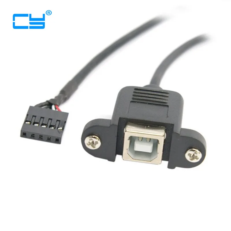 

50 см USB 2,0 B гнездо для принтера, панель с креплением на шаг 2,54 мм 5pin корпус PCB Материнская плата Кабель