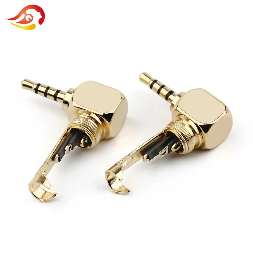 QYFANG 2.5mm Carbon Fiber 3/4 Poles Stereo Audio Jack Mini Earphone Plug Headphone Solder Wire Connector 90 Degree Bend Plugs |
