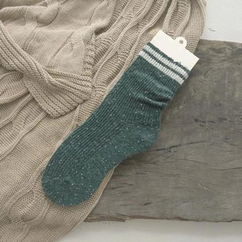 

[EIOISAPRA]Two Striped Yarn College Style Korean Reto Socks Creative Wool Socks Women Heap Heap Japan Harajuku Calcetines Mujer