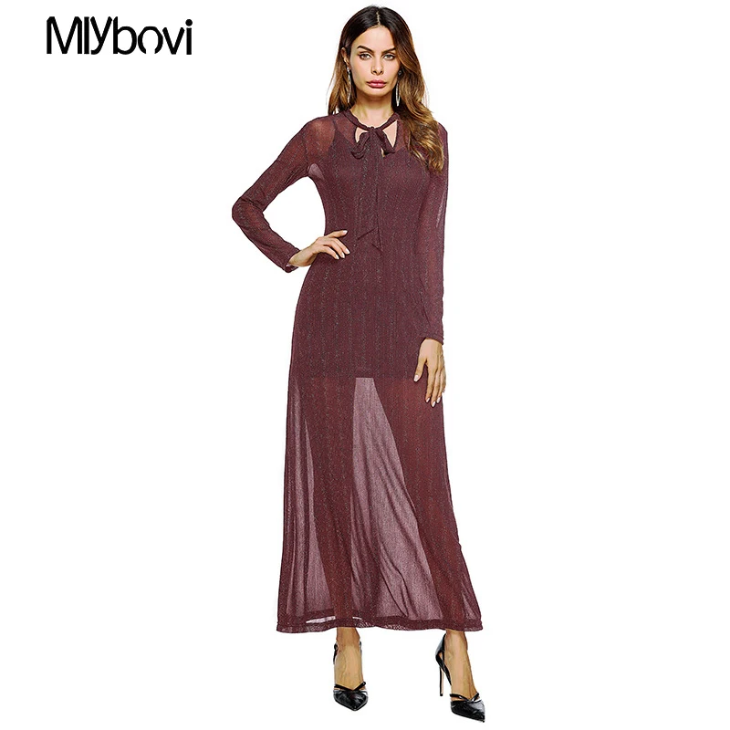 Women Red Winter Dress Solid Elegant Female Bow Office Lady Party Dresses Evening Vestidos 2018 Autumn | Женская одежда