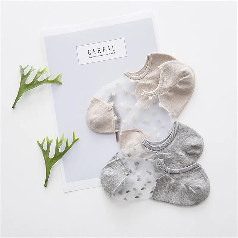 2 пары элегантные женские хлопковые Удобные однотонные носки в горошек для весны