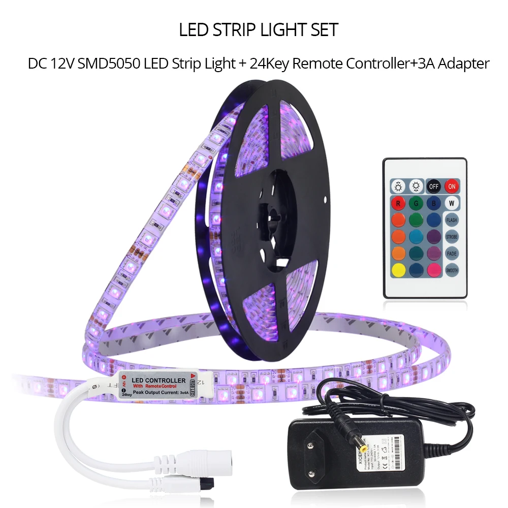 DC12V 5050 RGB Светодиодные ленты комплект 60 Светодиодный/m 5 м IP20 без Водонепроницаемый