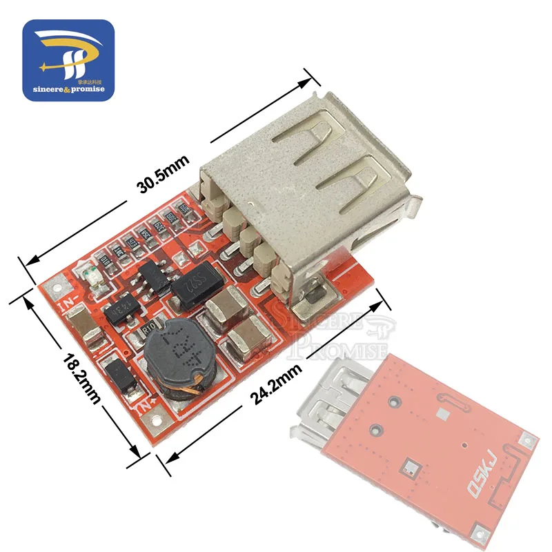 DC-DC регулируемый Повышающий Модуль источника питания USB аккумулятор 0,9 V~ 5V литр 5V 600MA 1A 3A USB выход зарядное устройство Повышающий Модуль - Цвет: 5V 1A Red