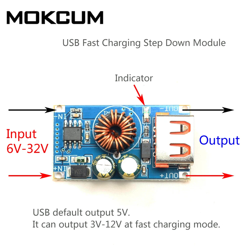 USB DC понижающий модуль 12V 24V постоянного тока до QC2.0 QC3.0 быстрая зарядка мобильный
