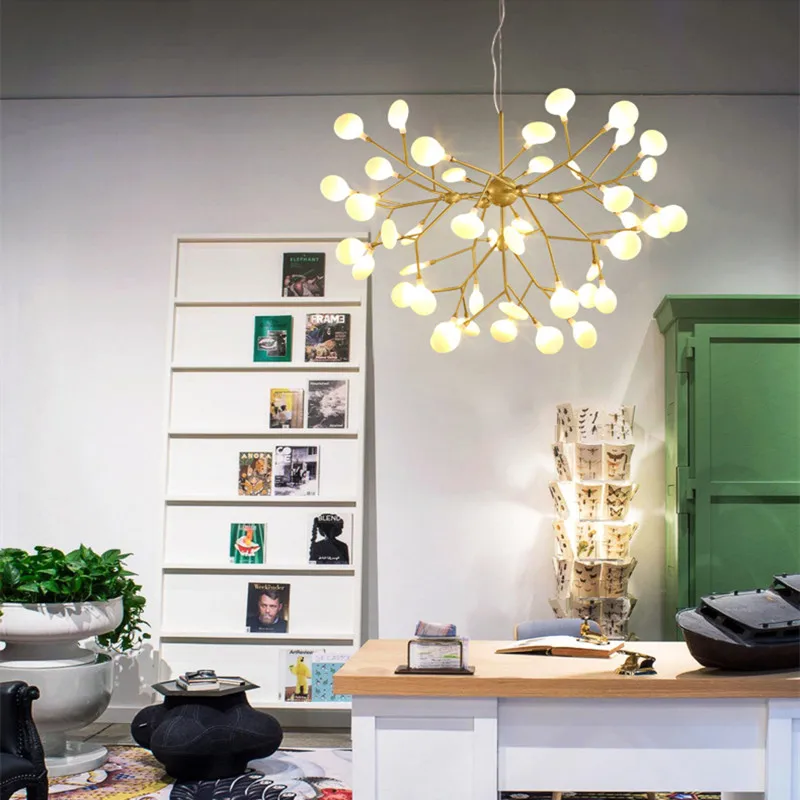 Nordic Designer Minimalist Led Chandelier Concise Art Tree Leaves Dining Living Room Bar Hanging Light Fixtures Free Shipping | Лампы и