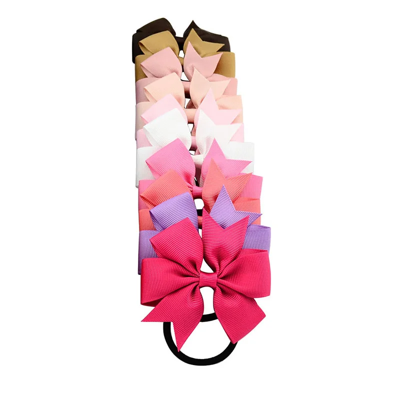 10Pcs-lot Бутиковая лента HairBow Летний стиль для детей ручной работы заколка для волос банты для детей Твердые Заколка Для Девочек 502 - Цвет: 10Pcs-lot