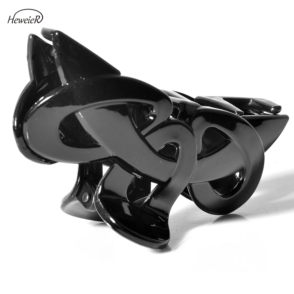 Женские аксессуары черный пластиковый зажим для волос краба фиксации заколки