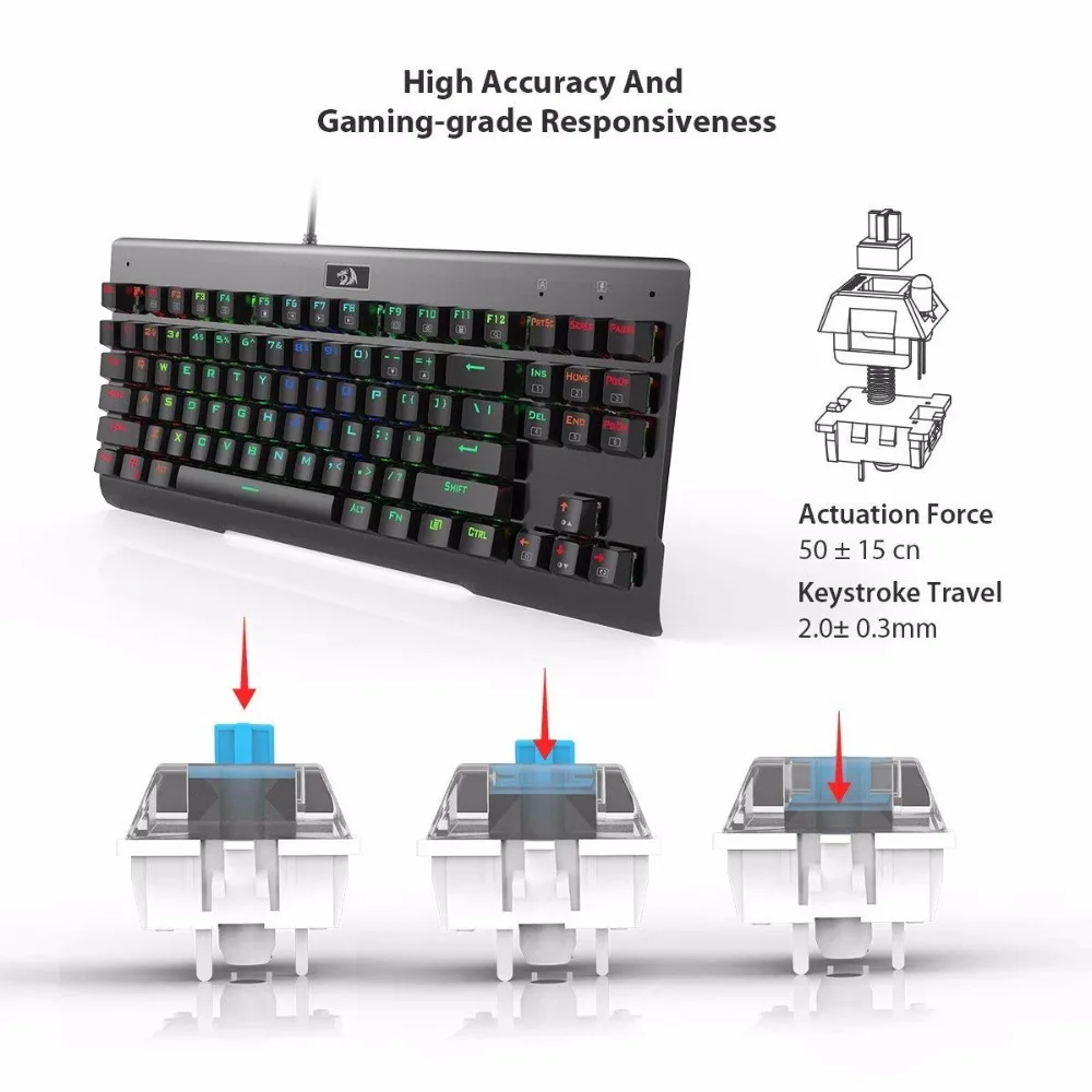 Механическая клавиатура Redragon K561 TKL игровая с RGB светодиодный светкой и