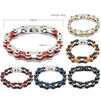 unisex fashion biker bracelets jewelry stainless steel motorcycle chain bracelet bicycle wristband link bangle