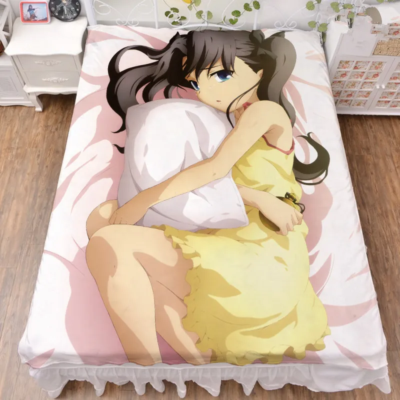 

Anime Fate/stay night FGO Characters Tohsaka Rin Archer Milk Fiber Bed Sheet & Flannel Blanket Summer Quilt 150x200cm