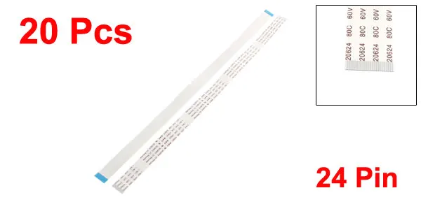 UXCELL 20 Шт. 0.5 Мм Шаг 24 Pin Awm 20624 80C 60 В Гибкий Плоский Кабель Ffc/Fpc 300 Мм|cable rs232|cable ps3cable