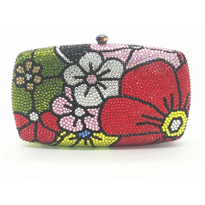 Женский серебряный/черный/Шампанский Кристальный Вечерний Клатч Minaudiere сумка